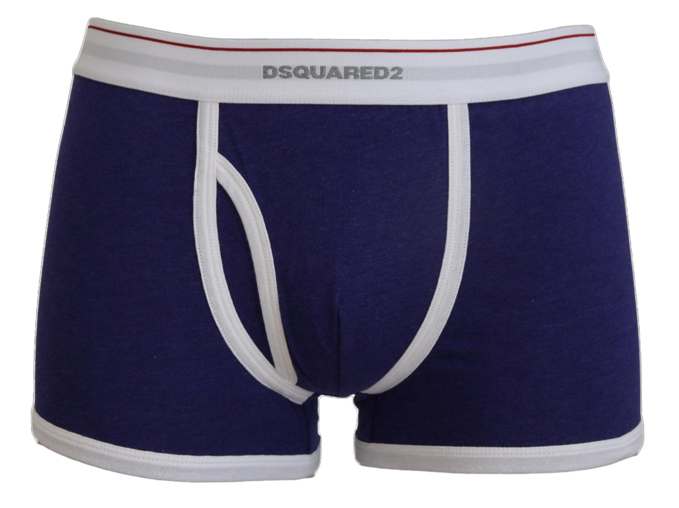 Blue White Logo Cotton Stretch Men Trunk Underwear