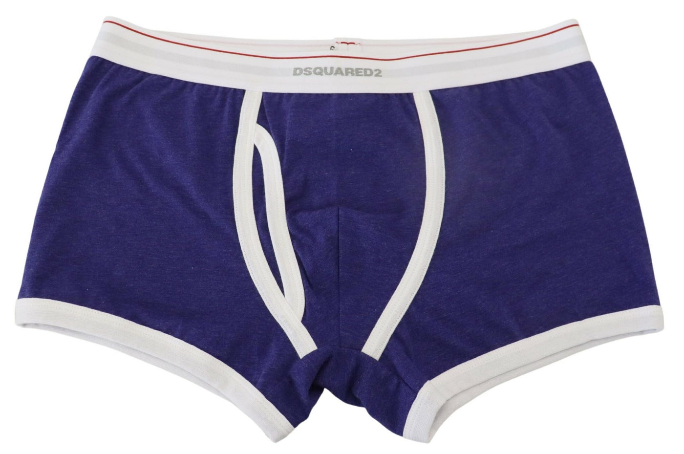 Blue White Logo Cotton Stretch Men Trunk Underwear