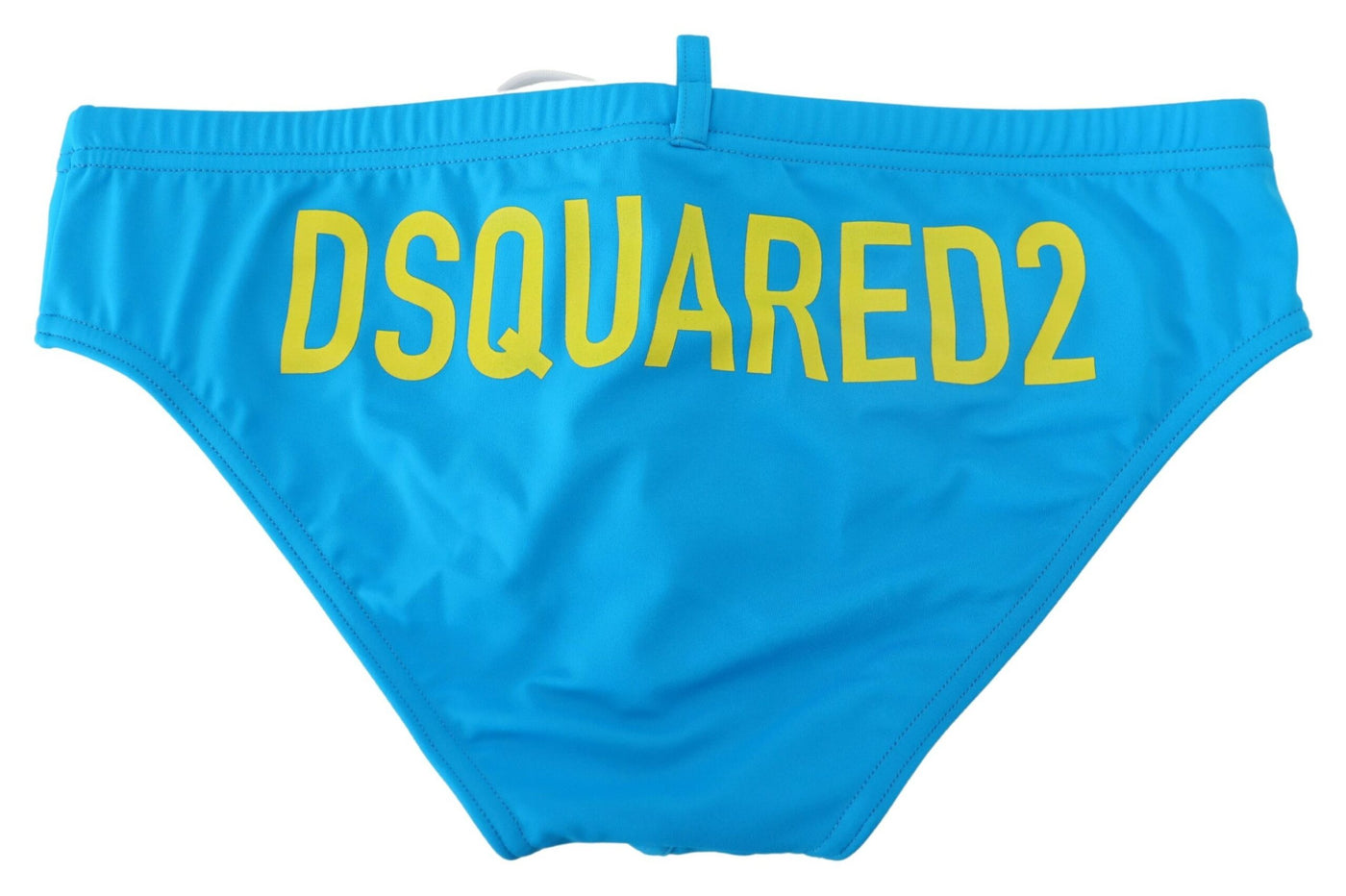 Blue Yellow Logo Print Men Swim Brief Swimwear