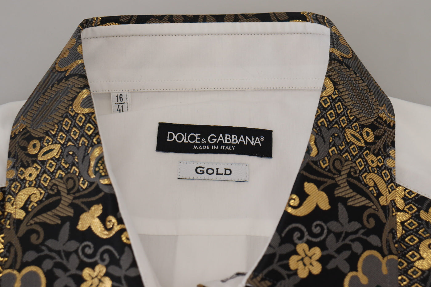 GOLD White Tuxedo Slim Fit Cotton Shirt