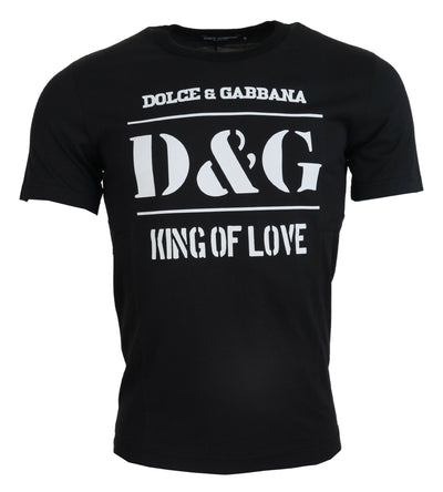 Blue D&G KING OF LOVE Cotton T-shirt