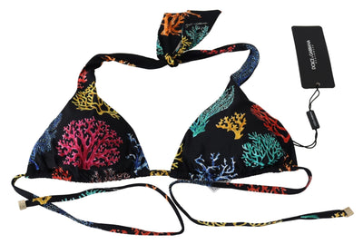 Black Corals Print Women Beachwear Bikini Tops