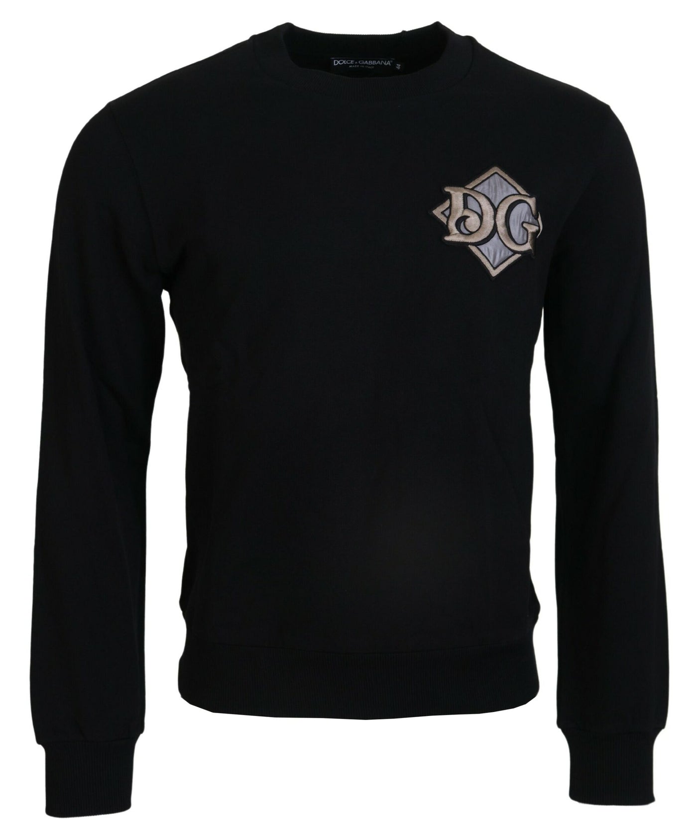 Black Cotton Crewneck Sweatshirt Sweater