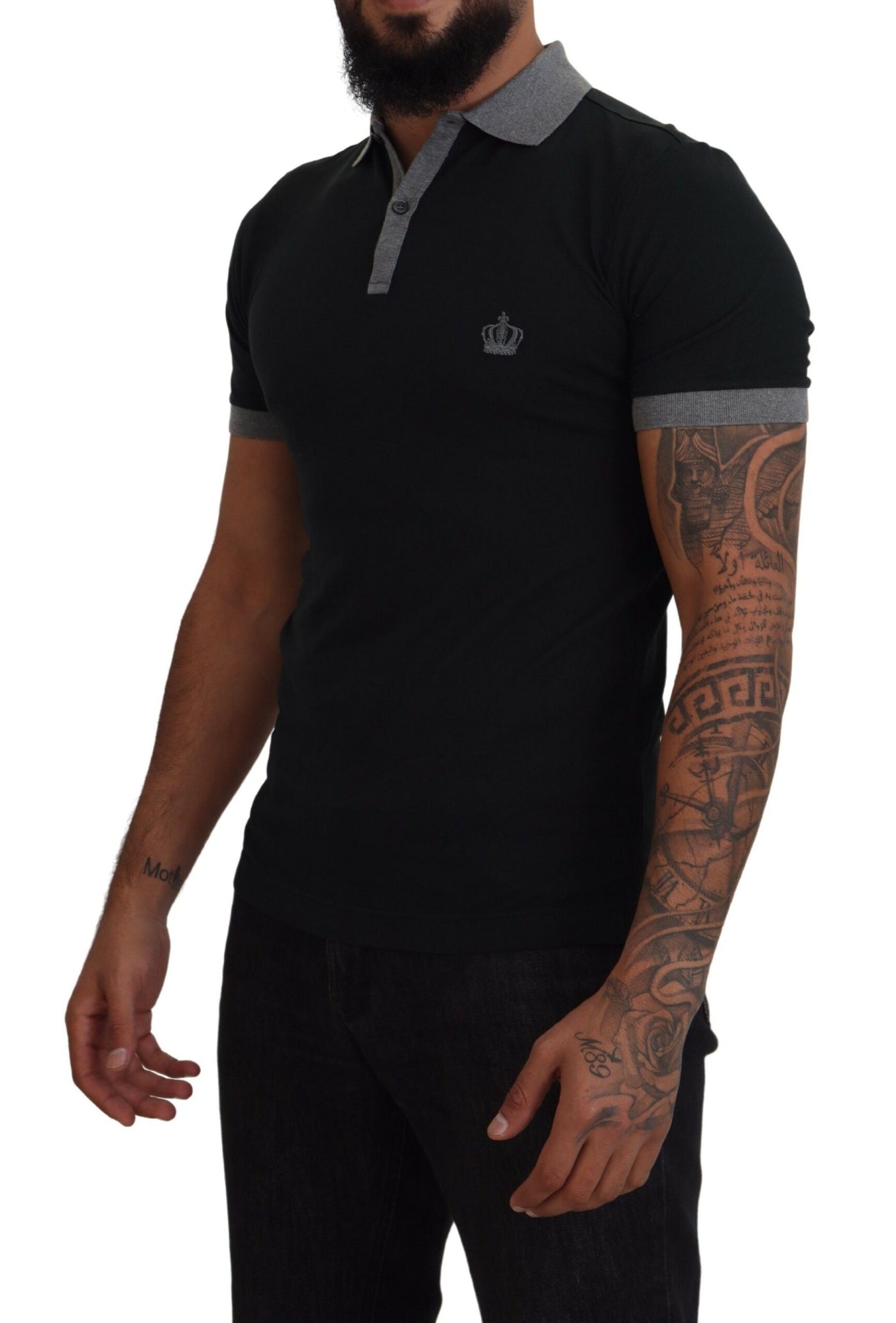 Green Gray Crown Short Sleeve Polo  T-shirt