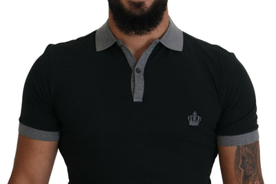 Green Gray Crown Short Sleeve Polo  T-shirt