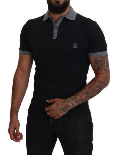 Green Gray Crown Short Sleeve Polo  T-shirt