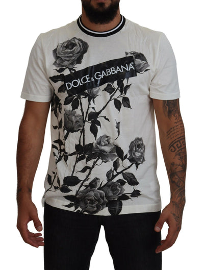 White Roses Crewneck Short Sleeve T-shirt