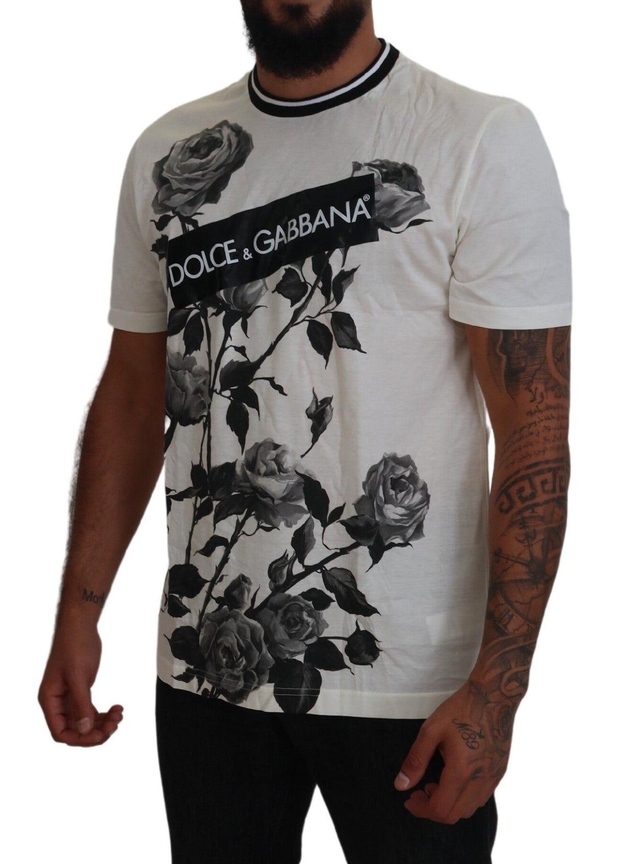 White Roses Crewneck Short Sleeve T-shirt