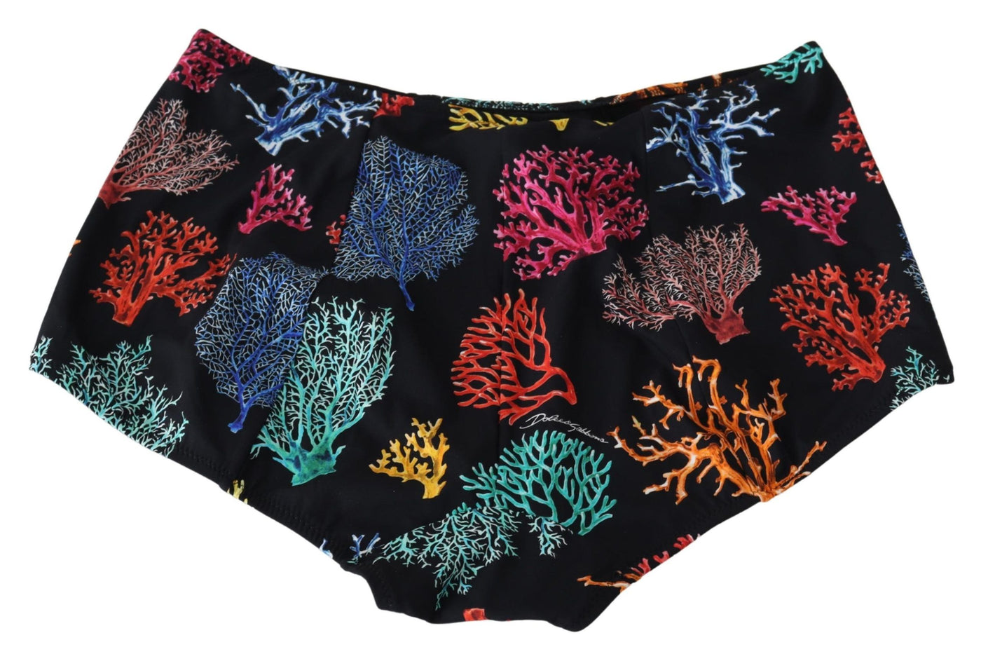 Black Coral Print Swimwear Beachwear Bikini Bottom