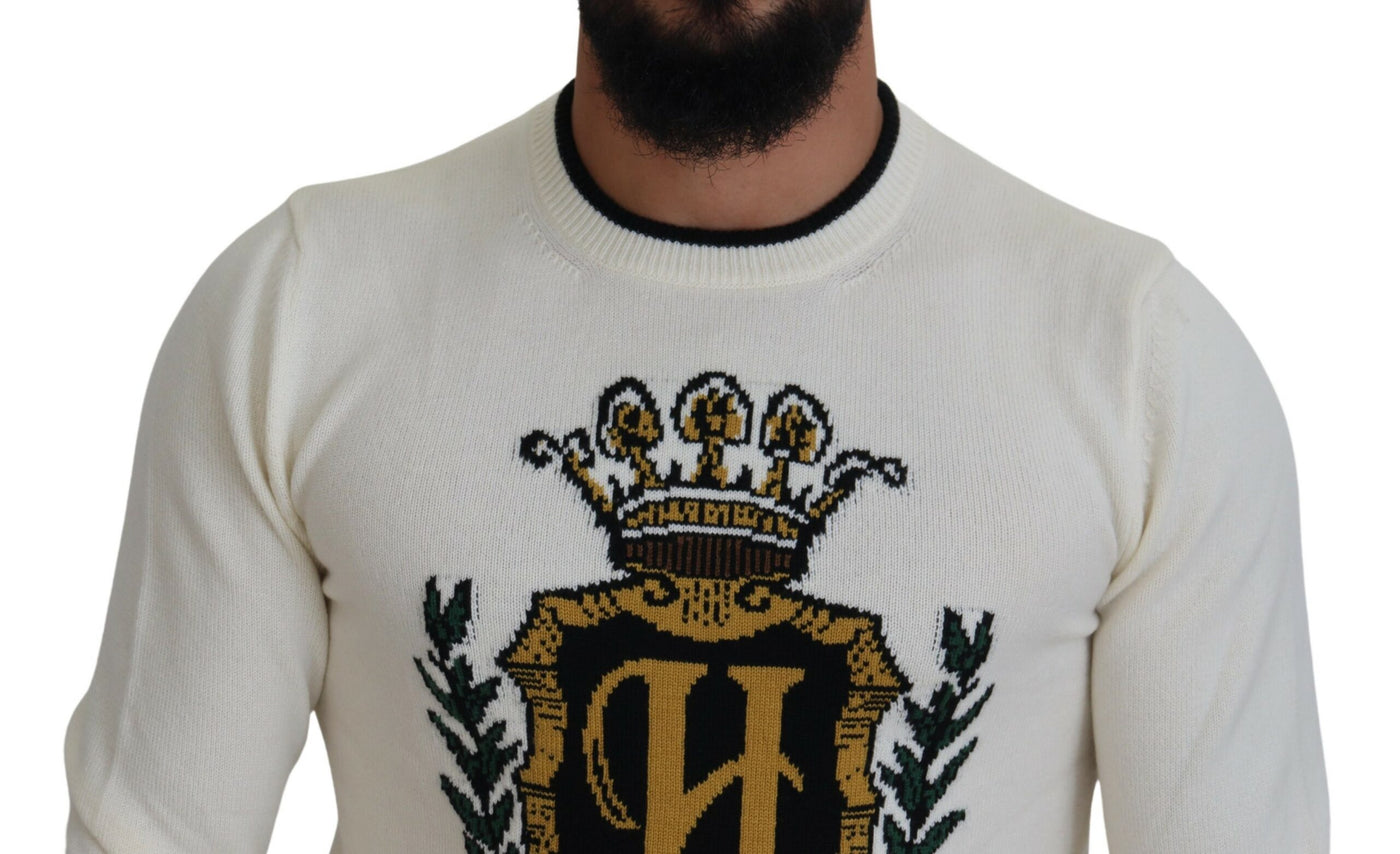 White Henry VIII Cashmere Pullover Sweater