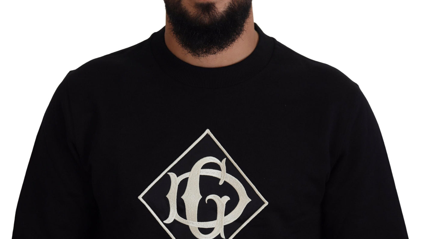 Black DG Cotton Pullover Sweatshirt Sweater