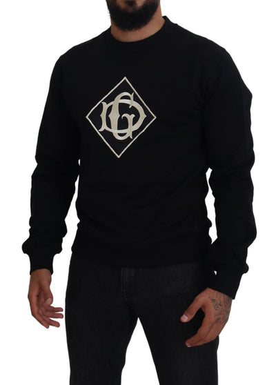 Black DG Cotton Pullover Sweatshirt Sweater