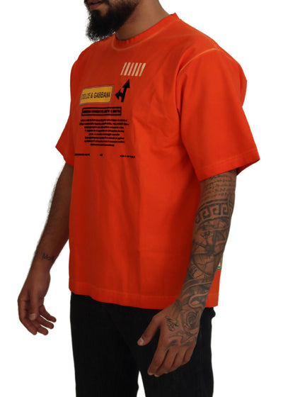 Orange Cotton Logo Short Sleeve T-shirt