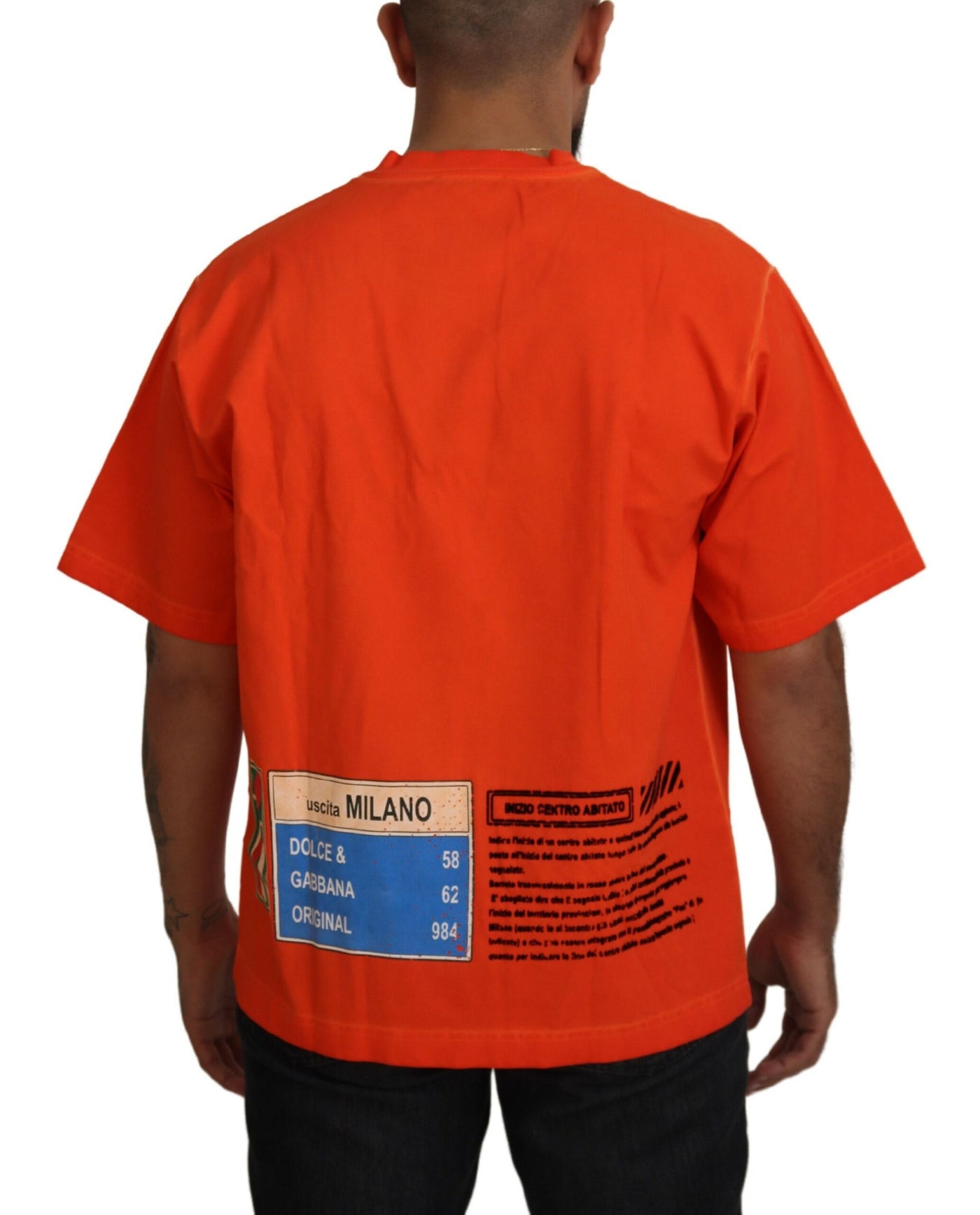 Orange Cotton Logo Short Sleeve T-shirt