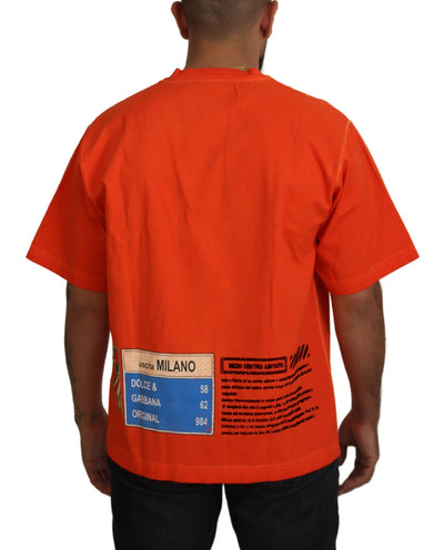 Orange Cotton Logo Short Sleeve T-shirt