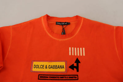 Orange Cotton Logo Short Sleeve T-shirt