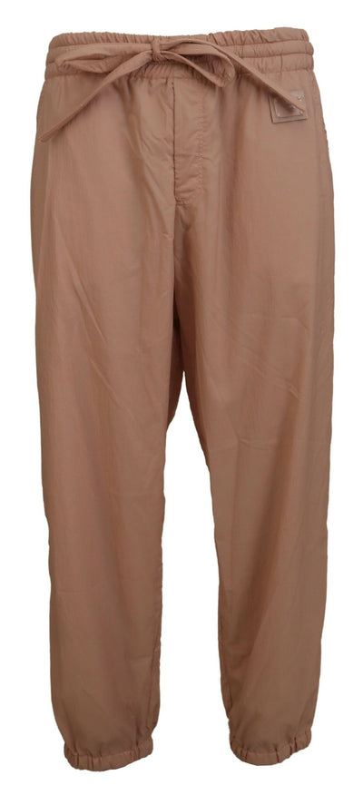 Peach Solid Men Sweatpants Pants