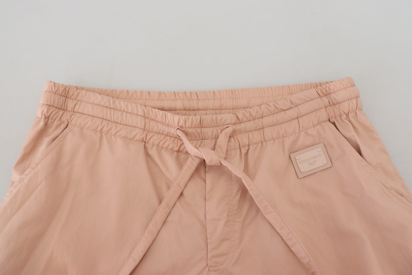 Peach Solid Men Sweatpants Pants