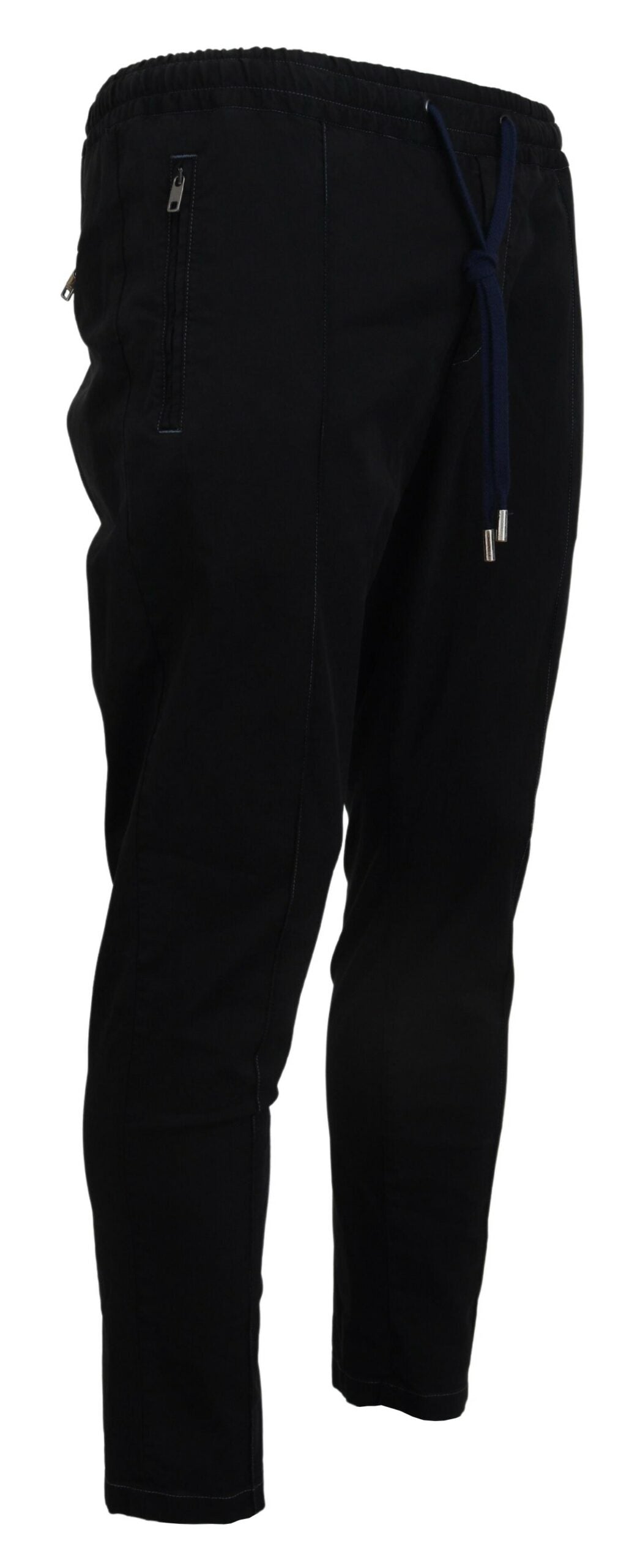 Black Solid Men Tapered Pants