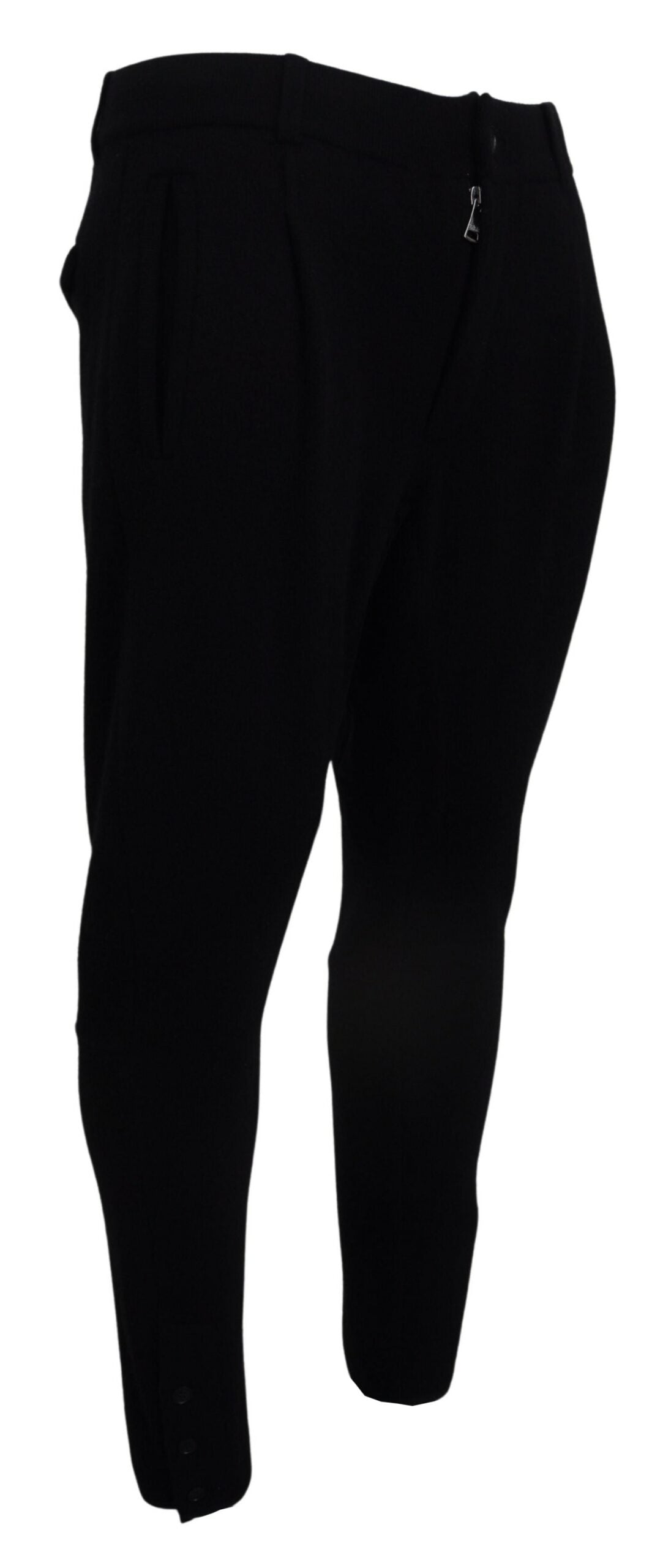 Black Solid Men Tapered Pants