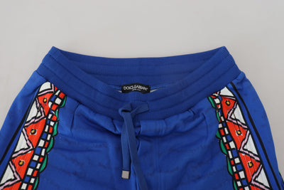 Blue Cotton Printed Bermuda Shorts