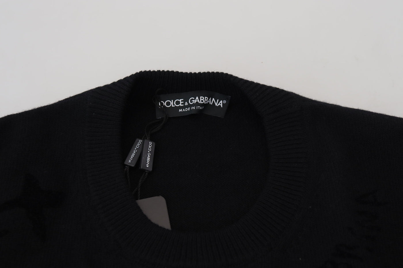 Black Crewneck Logo Pullover Sweater