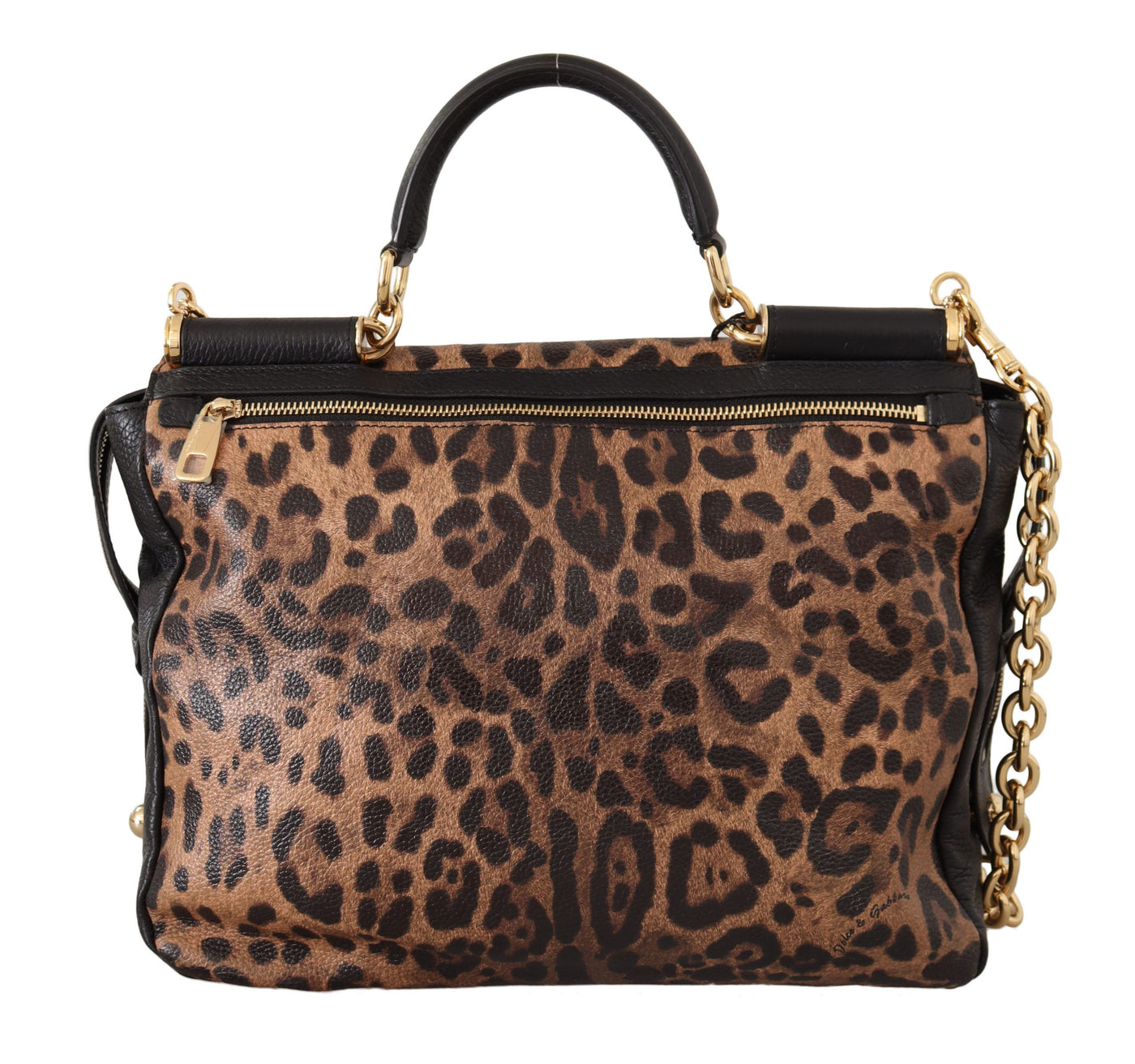 Brown Leopard Leather Purse Satchel Sicily Shoulder Bag