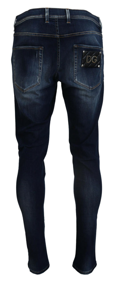 Blue Washed Cotton Slim Fit Men Denim Jeans