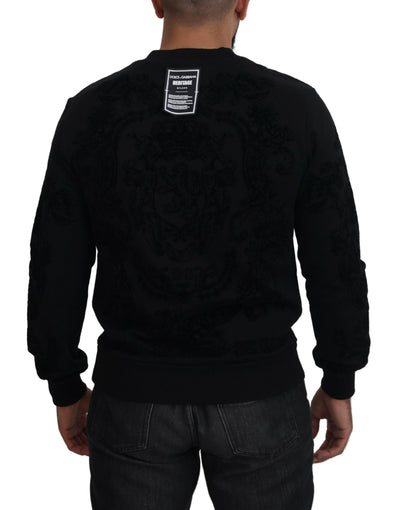 Black Crewneck Heritage Pullover Sweater