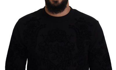 Black Crewneck Heritage Pullover Sweater