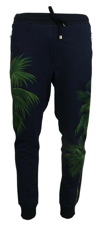 Black Cotton Printed Men Pants