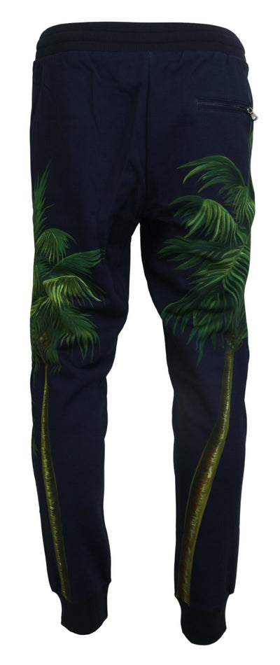 Black Cotton Printed Men Pants