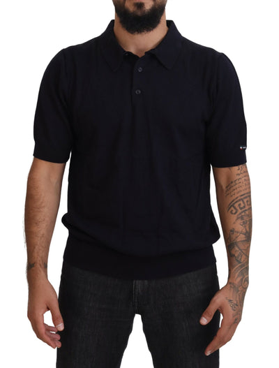 Blue Cotton Logo Polo Short Sleeve T-shirt