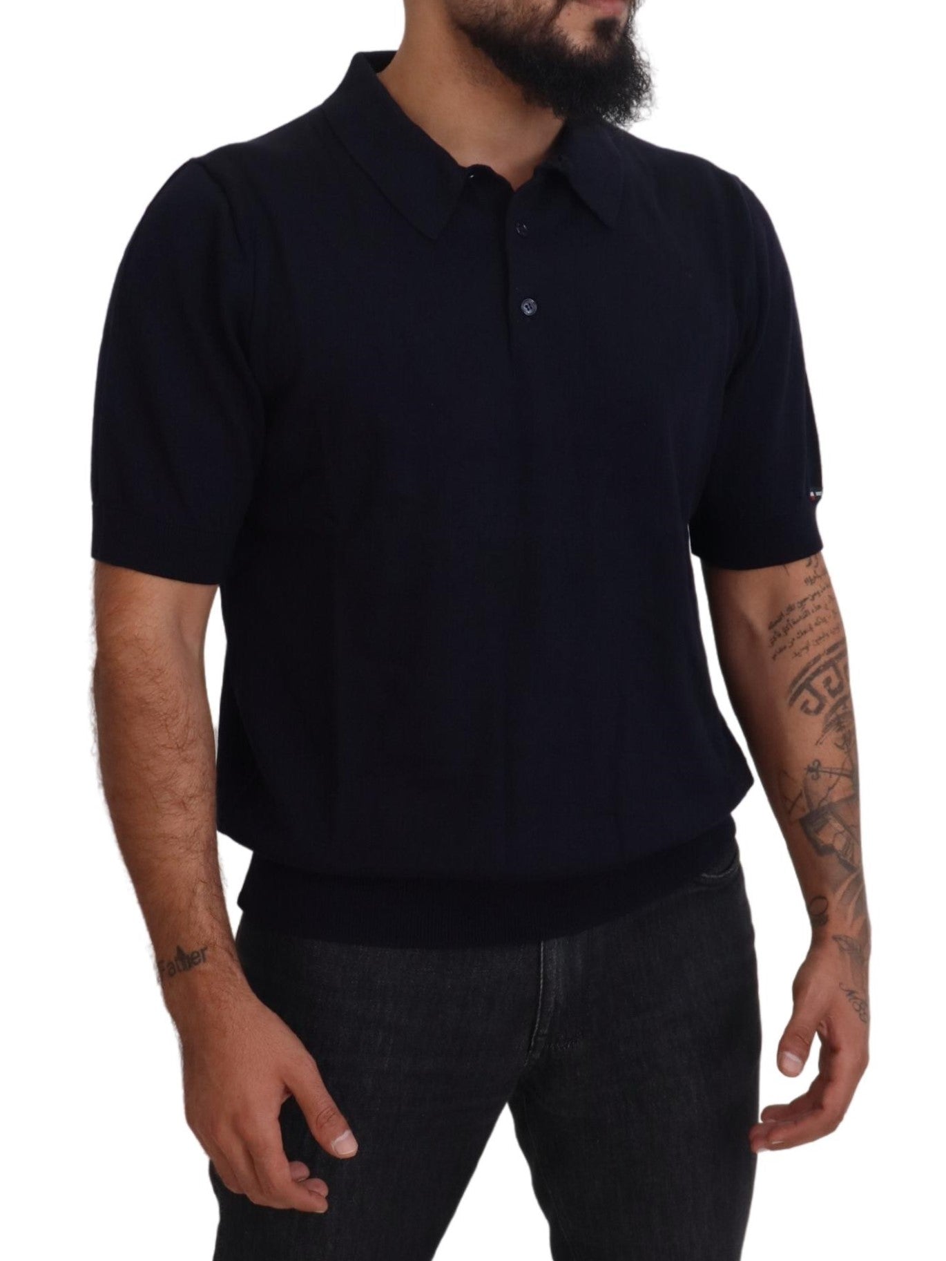 Blue Cotton Logo Polo Short Sleeve T-shirt