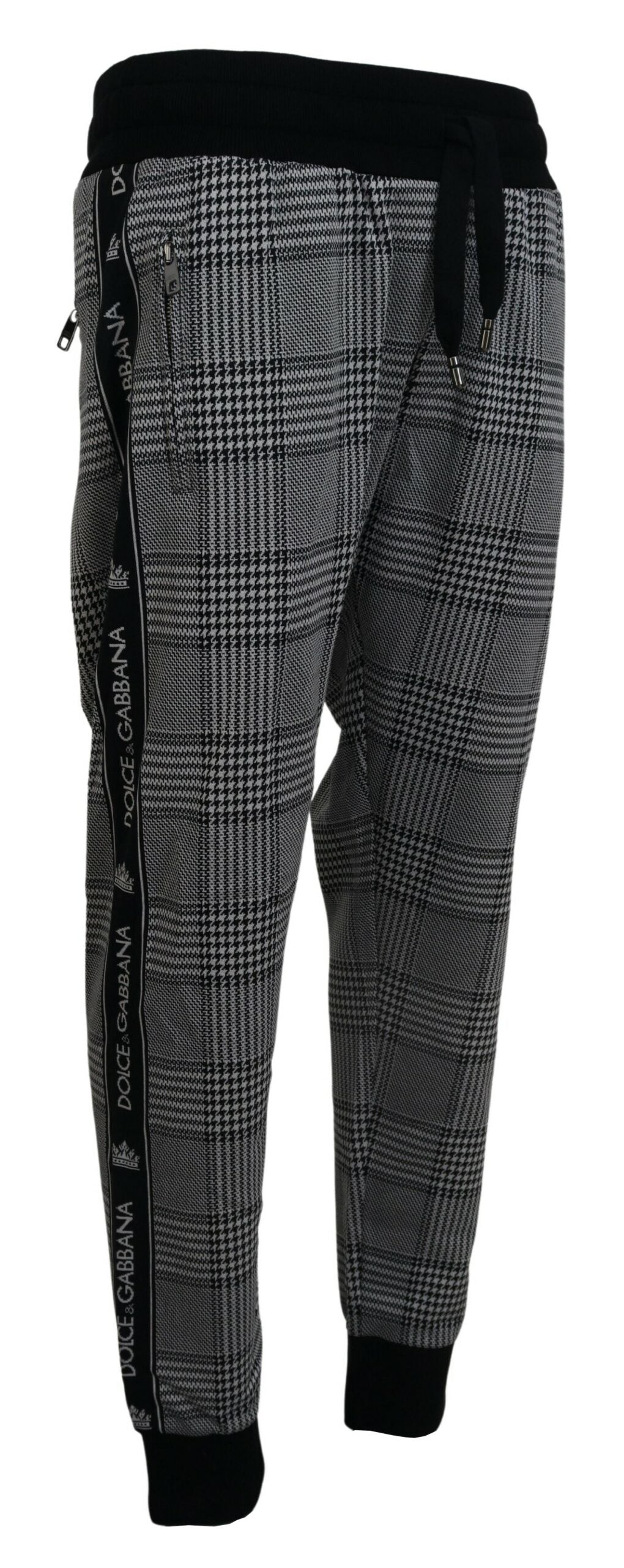 Black White Plaid Men Jogger Pants