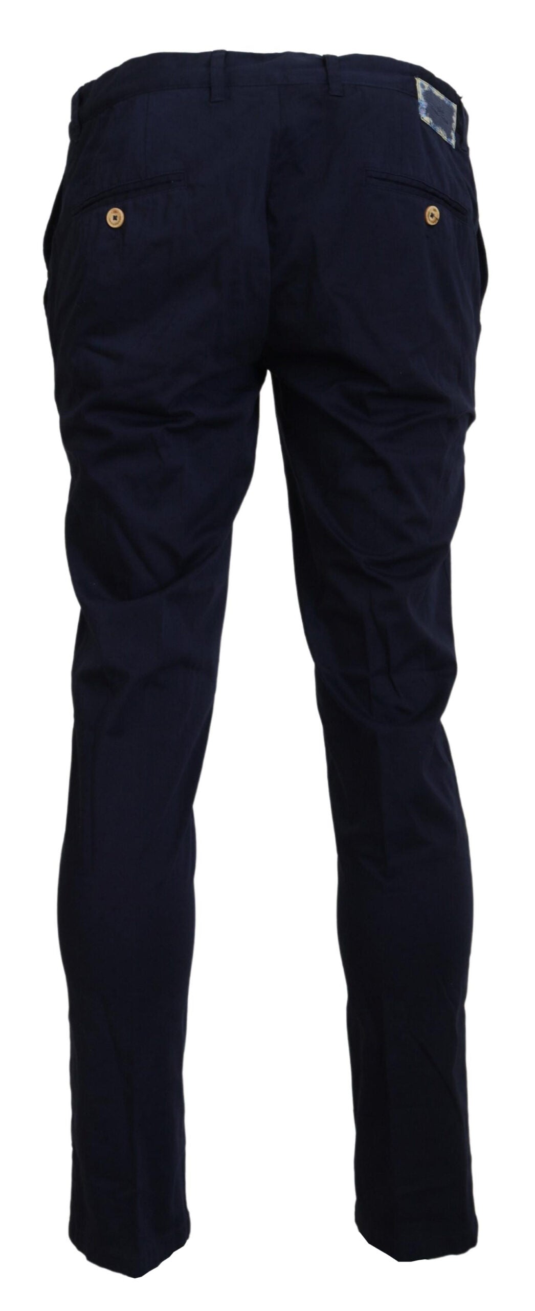 Dark Blue Cotton Skinny Men Pants