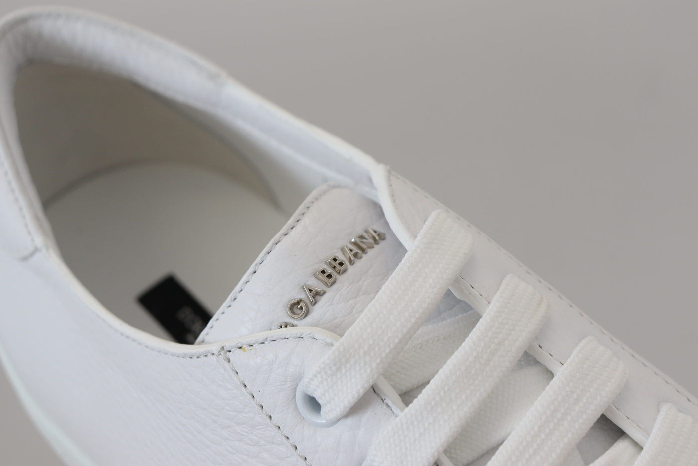 White Leather Low Top Sneakers Shoes