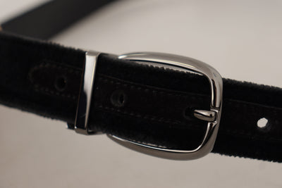 Black Velvet Classic Logo Engraved Metal Belt