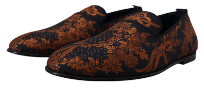 Blue Rust Floral Slippers Loafers Shoes