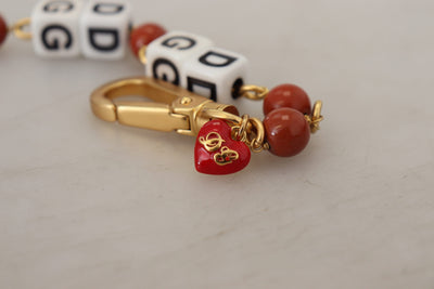 Gold Chain Brass Beaded Lobster Clasp Logo Bracelet