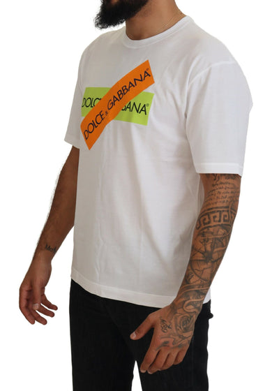 White Printed Men Short Sleeves T-shirt