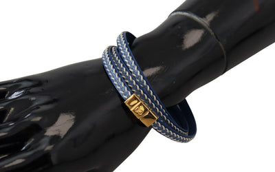 Multicolor Braided Wrap Around Leather Brass Bracelet