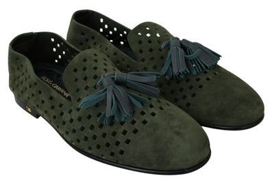 Green Suede Breathable Slippers Loafers Shoes