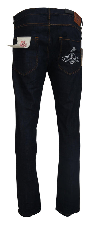 Dark Blue Classic Tapered Denim Jeans