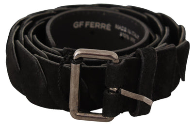 Black WX Silver Tone Buckle Waist Belt