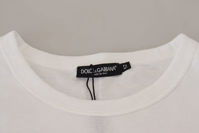 White DG Logo Plaque Crewneck Casual T-shirt