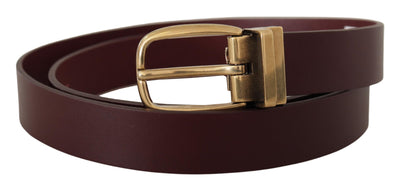 Brown Leather Classic Gold Metal Buckle Belt