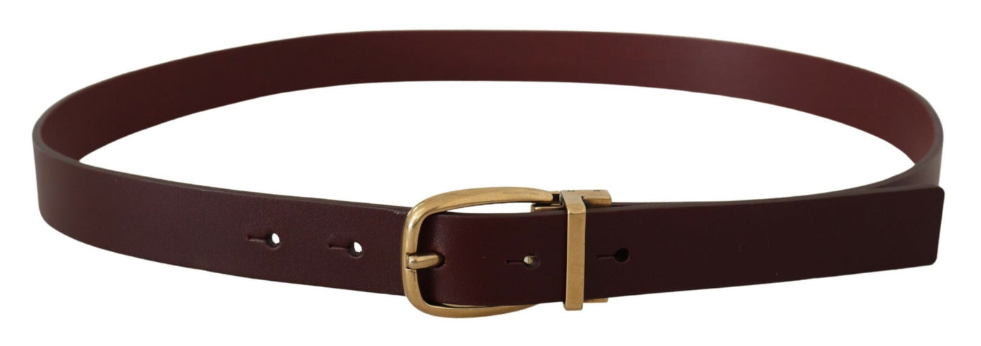 Brown Leather Classic Gold Metal Buckle Belt