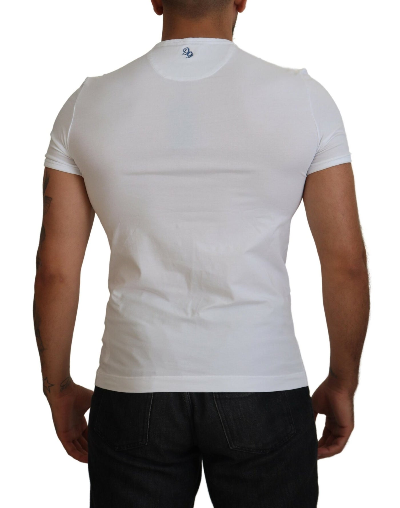 White Cotton Short Sleeves Button Front T-shirt