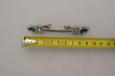 925 Sterling Silver Crystals Pin Collar Brooch